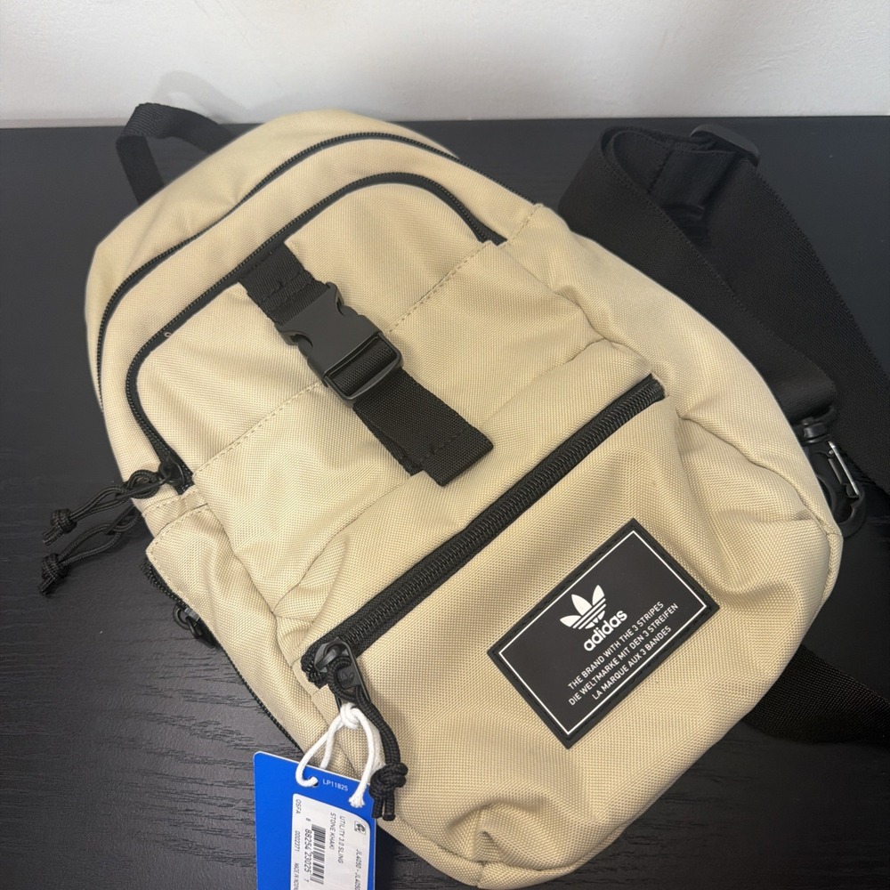Adidas Originals Utility 3.0 Sling Backpack Beige Travel Concert Bag Crossbody